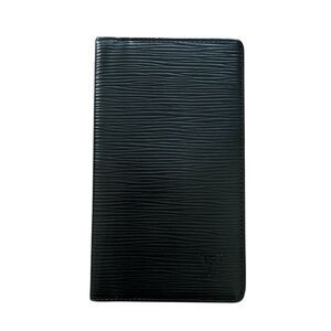 Louis Vuitton Black Epi Leather Card Holder Wallet Organizer COA Unisex CA1015